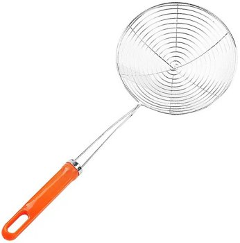 Stainless Steel Mesh Straining Spoon-Skimmer for Kitchen 33,5 cm, Different Colors