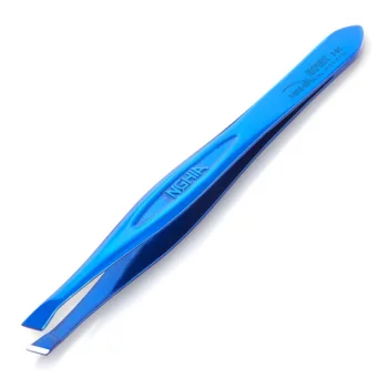 Nghia Export T-01 Slanted Cosmetic Tweezers, Blue