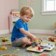 Wooden Busy Board for Toddlers Car Dashboard with Steering Wheel ECOTOYS