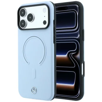 Mercedes Leather 3D MagSafe Case for iPhone 18 Pro Max / 17 Pro Max, Blue
