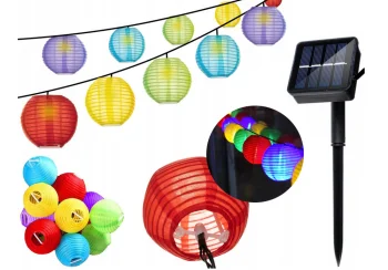 Outdoor Garden Decorative Lights Lanterns 10 LED with Solar Battery, 3 m