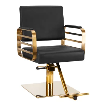 Gabbiano Avila Hairdressing Chair, Black with Gold Base