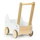 Wooden doll stroller and walker ECOTOYS, rubber wheels