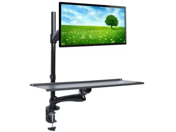 Maclean MC-681 Monitor and Keyboard Mount for Sit-Stand Work, Black