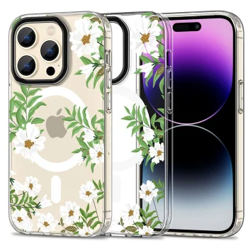 Tech-Protect iPhone 15 Pro Case MagMood MagSafe, Daisies