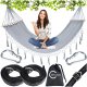 Dārza Mājas Vienvietīgs Šūpuļtīkls ar Koka Stieni un Stiprinājumu Komplektu, 200x100 cm | Garden Hammock with...