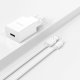 Dudao A4EU USB-A 2.1A wall charger - white + USB-A - Lightning cable