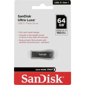 USB Flash Drive SanDisk Cruzer Ultra Luxe 64GB USB 3.1 150MB/s, Silver