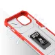Rugged Hybrid Case for iPhone 12 mini with Kickstand Crystal Ring Case, Red