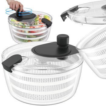Salad Spinner and Vegetable Dryer 4L Capacity, Grey