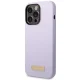 Guess iPhone 14 Pro Case Silicone Logo Plate MagSafe, Purple