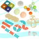 Magnetic Building Blocks with Marble Run and Lights, 49 Pieces