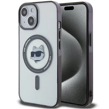 Karl Lagerfeld iPhone 15 Case IML Choupette`s Head MagSafe, Transparent