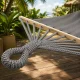 Grey Garden Hammock with Wooden Spreader Bars and Fringes 200 x 100 cm, with Bag