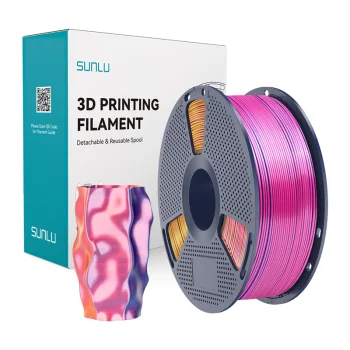 Sunlu PLA+ Silk Tri-Color 3D Printer Filament (Red, Yellow, Blue)