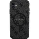 Apple iPhone 11 6.1\'\' Guess 4G Collection Leather Metal Logo MagSafe Case Cover, Black