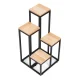 ModernHome 4-Tier Plant Stand Metal/MDF, Light Walnut