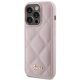 Guess iPhone 15 Pro Case Quilted Metal Logo, Pink