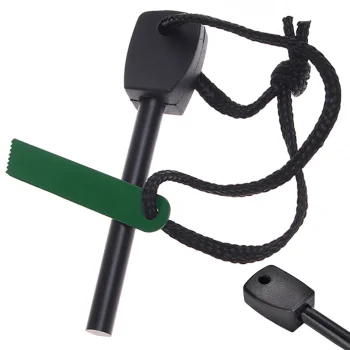 Magnesium Fire Starter for Survival and Camping, Black