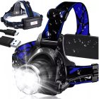Powerful LED T6 Headlamp with Zoom and 2 High-Capacity Batteries 2600mAh
