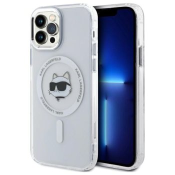 Karl Lagerfeld IML Metal Choupette Head MagSafe Case for iPhone 12 / 12 Pro, White
