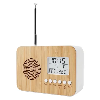 Setty Y1966 Bamboo FM Radio with Weather Station
