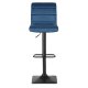 Sofotel Drava Adjustable Velvet Bar Stool with Back, Blue