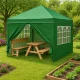 Pop-Up Garden Gazebo Tent MultiGarden 3x3m with 4 Side Walls, green