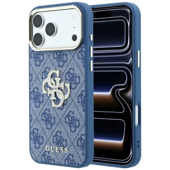 Guess 4G & Big Strass Logo Case for iPhone 18 Pro / 17 Pro - Blue