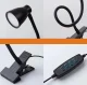 LED Clip-On Desk Lamp, 5W, USB Powered, Black