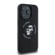 Karl Lagerfeld Silicone Karl&Choupette Heads Ring MagSafe Case for iPhone 16 Pro Max, Black