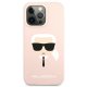 Karl Lagerfeld Silicone Karl\'s Head Case for iPhone 13 Pro / 13 - Light Pink