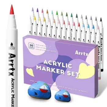 ARRTX 30A Acrylic Marker Pens, 30 Pastel Colours