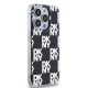 DKNY iPhone 15 Pro Case IML Checkered Mono Pattern, Black