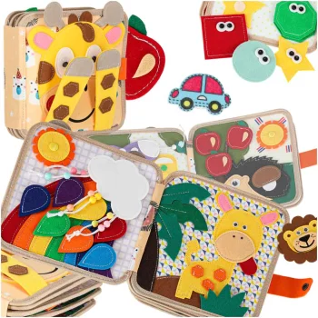 Felt Sensory Book for Kids 3D Giraffe