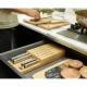 Joseph Joseph Elevate Stainless Steel Knife Set with In-Drawer Bamboo Storage Tray, 5 Piece