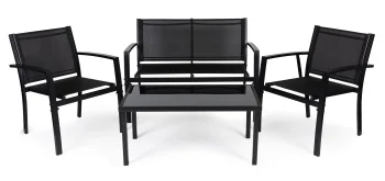 Garden Furniture Set with Glass Table Bench and Chairs MultiGarden