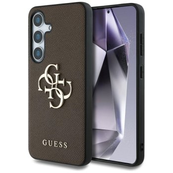 Guess Grained Big 4G Logo Case for Samsung Galaxy S25 Plus Brown