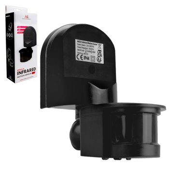 Maclean MCE25 B/B Motion and Twilight Sensor, 180°, 1200W, Black