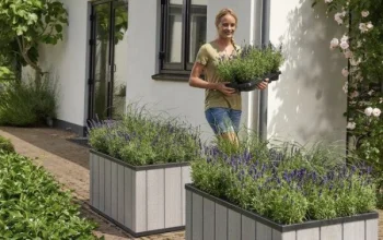 Flower Pot KETER Sequoia Duotech Medium, 88L, Gray