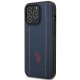 Apple iPhone 14 Pro 6.1\'\' US Polo Leather Stitch Case Cover (USHCP14LPFAV), Navy