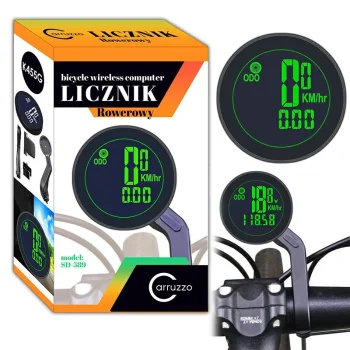 Wireless Bicycle Computer with Backlight and Extension Mount
