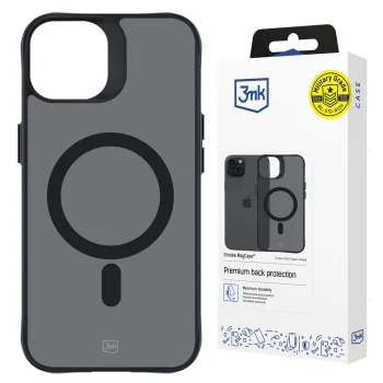 3mk iPhone 15 Plus Case Smoke MagCase, Semi-Transparent