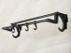 No-Drill Bathroom Towel Rack with 4 Hooks, 40cm Wall Mount, Black