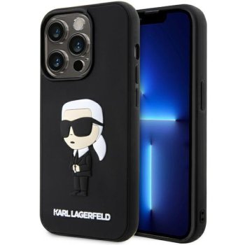Apple iPhone 14 Pro 6.1" Karl Lagerfeld Rubber Ikonik 3D Case Cover (KLHCP14L3DRKINK), Black
