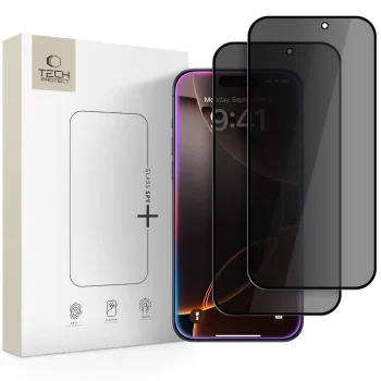Apple iPhone 16 Pro / 17 / 17 Pro 6.3'' Tech-Protect Glass Spy+ Privacy Tempered Glass 2x