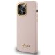 Guess iPhone 15 Pro Case Silicone Script Metal Logo & Frame, Pink