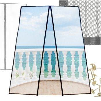 LUARO Heavy Duty Magnetic Screen Door with Strong Magnets 160x230 cm