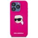 Karl Lagerfeld Silicone Karl Head Print MagSafe vāciņš iPhone 15 Pro, fuksijas