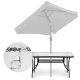 MultiGarden Glass Garden Table 120x70 cm for Patio with Parasol Hole